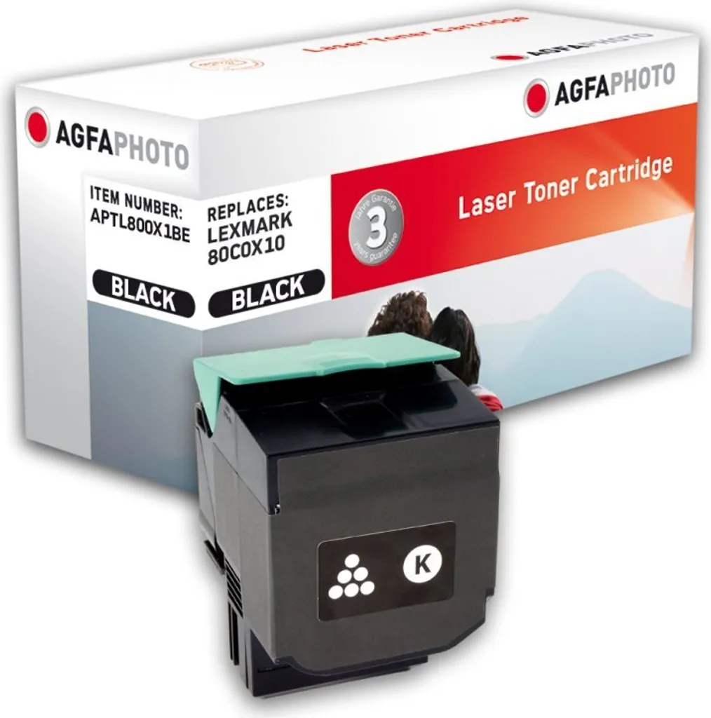 Toner AgfaPhoto Noir Compatible Lexmark 80C0X10 pour CX510de Series