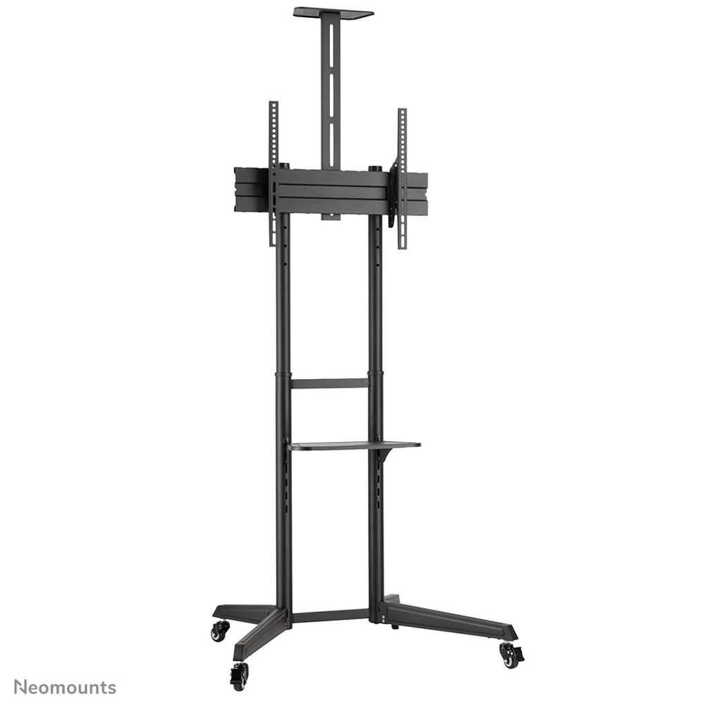 Neomounts by Newstar Mobile Floor Stand incl. AV- and cam shelf (height adjustable: 128,5-145 cm)/ Black