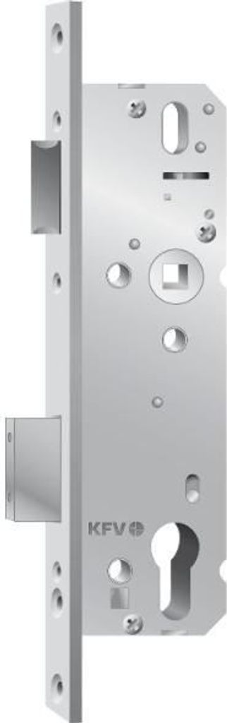 KFV Rohrrahmenschloss 49PZW, Türschloss Einsteckschloss Sicherheitsschloss, Aufsägeschutz Stahlstifte, verzinkt, DM 45 mm, Entfernung 92 mm, Rieg...