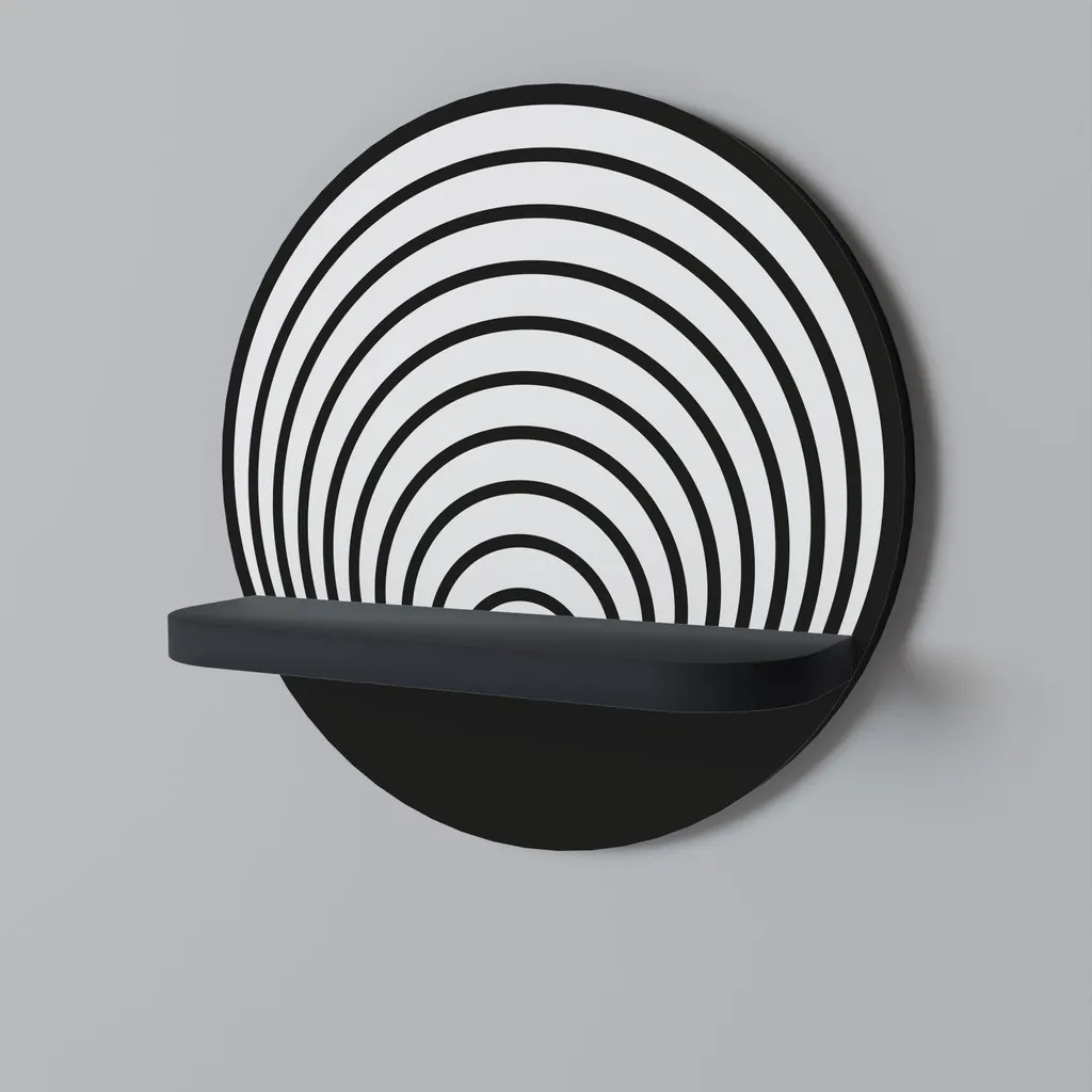 Étagère murale ronde noire Whispering Rounds pour décoration de salon