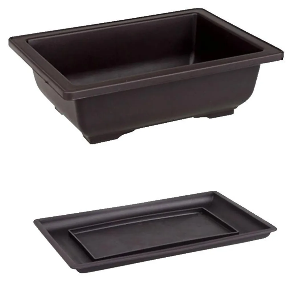 Pot avec système de drainage amélioré rectangulaire en plastique L
