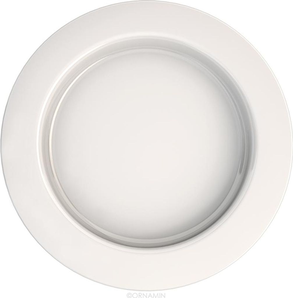 Ornamin Großer Teller mit Kipp-Trick, Durchmesser 27 cm Weiß