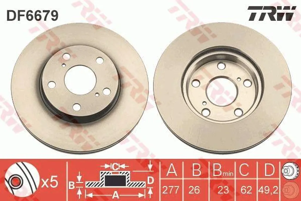 Disque de frein TRW DF6679 : fini les vibrations sur votre Toyota