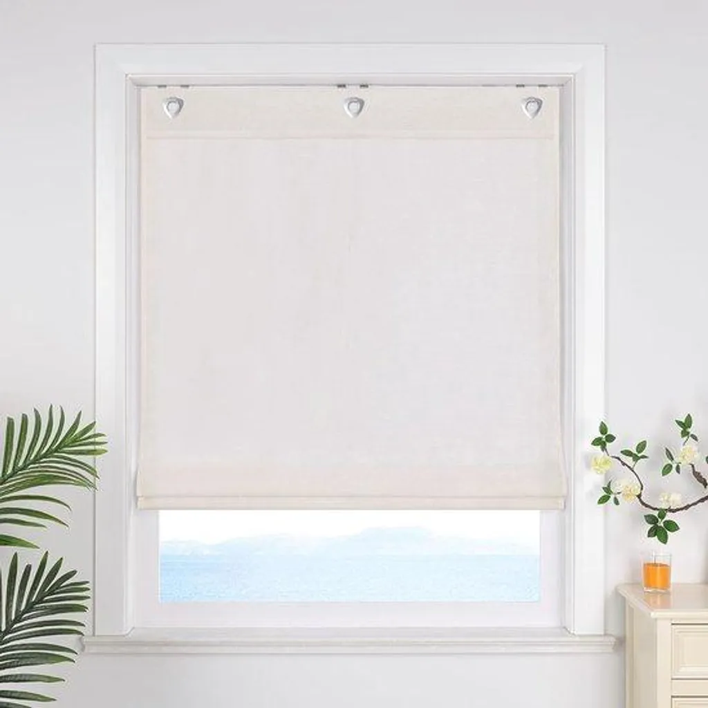 Store rideau tamisant beige 80x140 cm installation rapide sans trou
