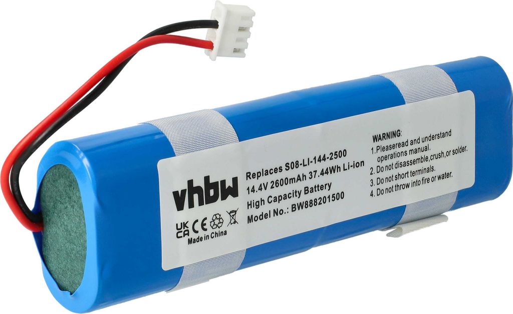 vhbw Akku Ersatz für Ecovacs S08-LI-144-2500 für Saugroboter (2600 mAh, 14,4 V, Li-Ion)