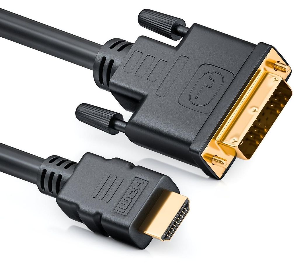 deleyCON 2m HDMI zu DVI Kabel DVI-D DVI-I High Speed 1080p Produktbild 