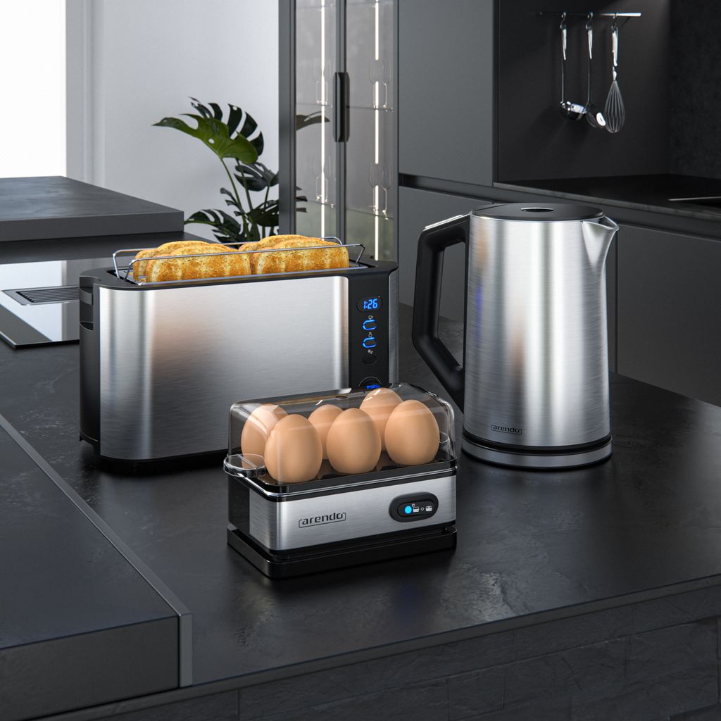 Arendo Eierkocher für 6 Eier, Edelstahl, Warmhaltefunktion, Produktbild 6