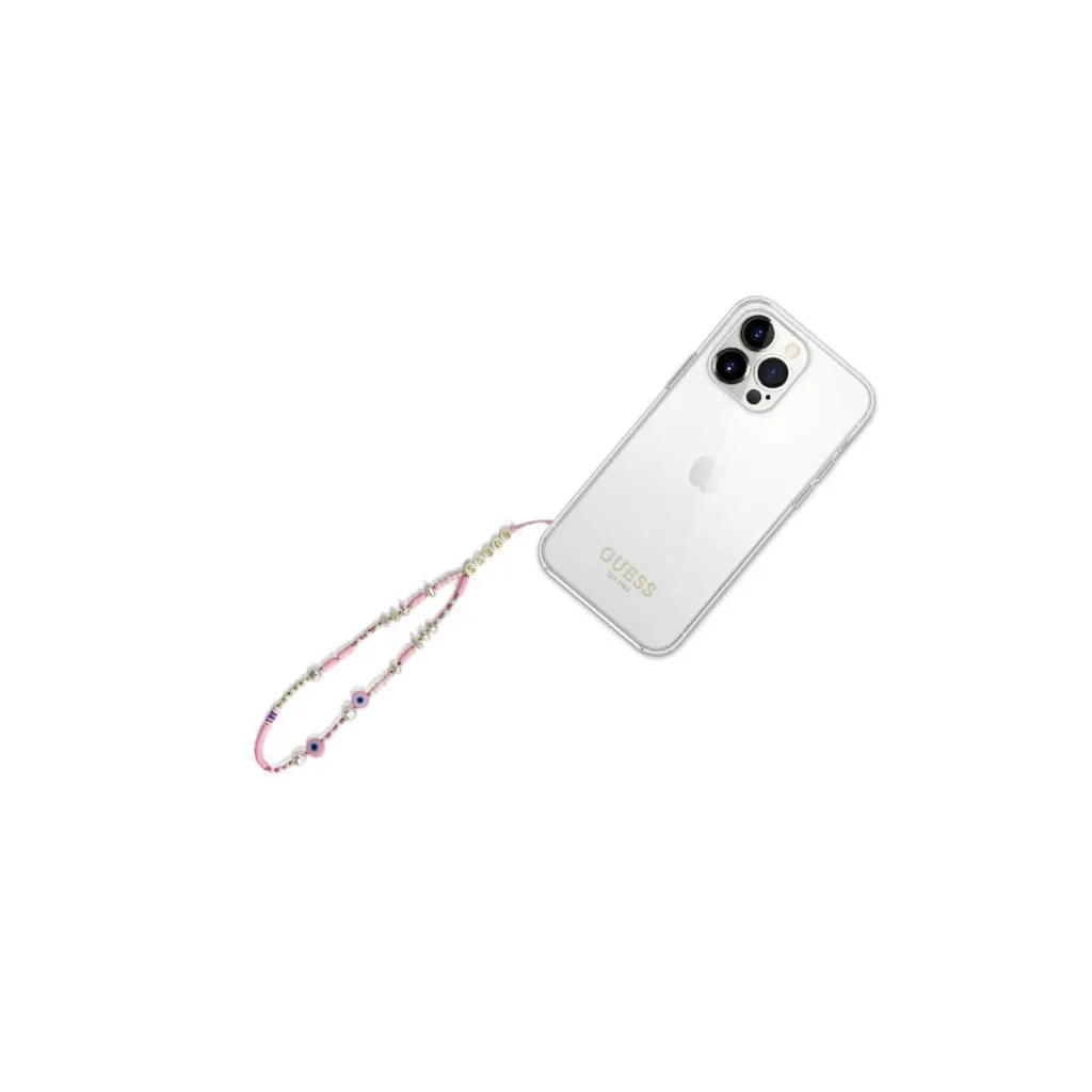 Ciondolo per cinturino del telefono Guess Gustshpp rosa/rosa con perline a conchiglia - 6