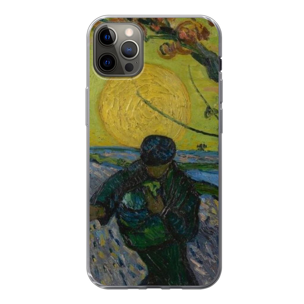 MuchoWow Handyhülle Schutzhülle Hülle für iPhone 12 Pro Max Der Sämann - Vincent van Gogh Silikon Softcase Handy Hülle - Hartschale
