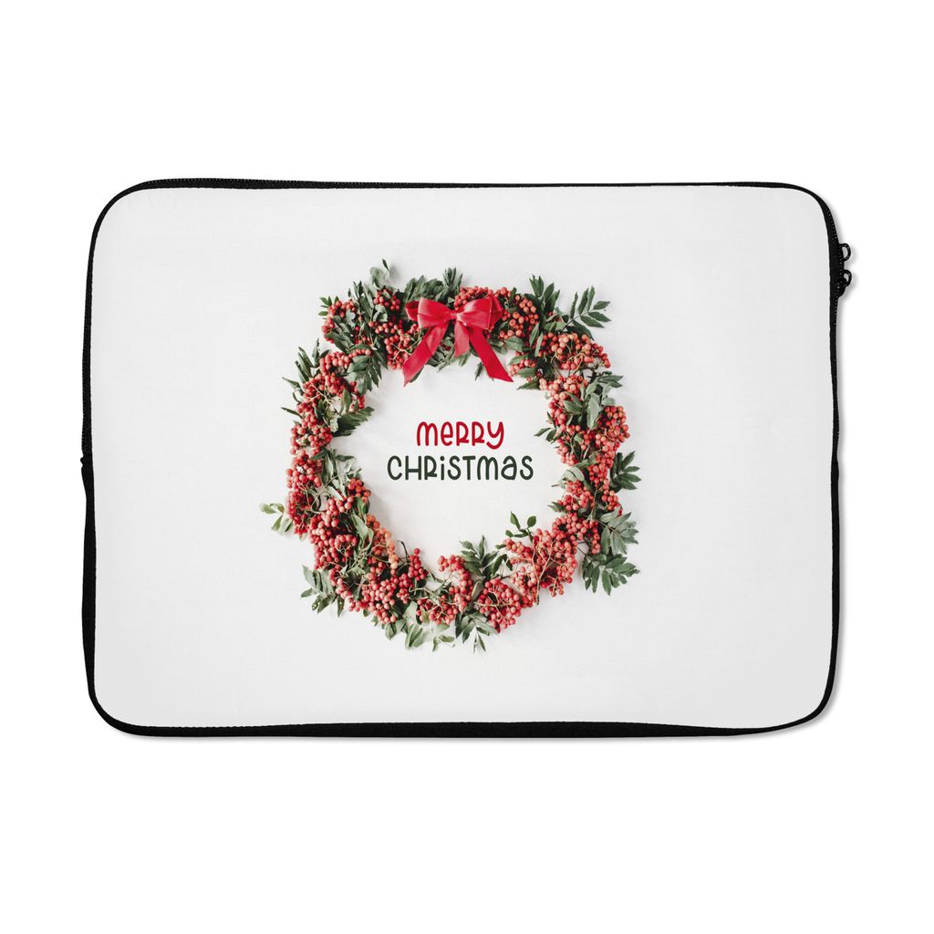 MuchoWow Laptop Hülle 13 Zoll Winter - Mistelzweig - Weihnachtskranz Laptoptasche - Laptophülle - Sleeve - Rundumschutz