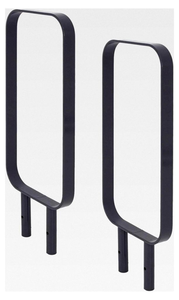 2er Set Fahrradanlehnbügel 115x45 cm Flachstahl 12 mm pulverbeschichtet und rostfrei zum Einbetonieren für 4 Fahrräder in Anthrazit