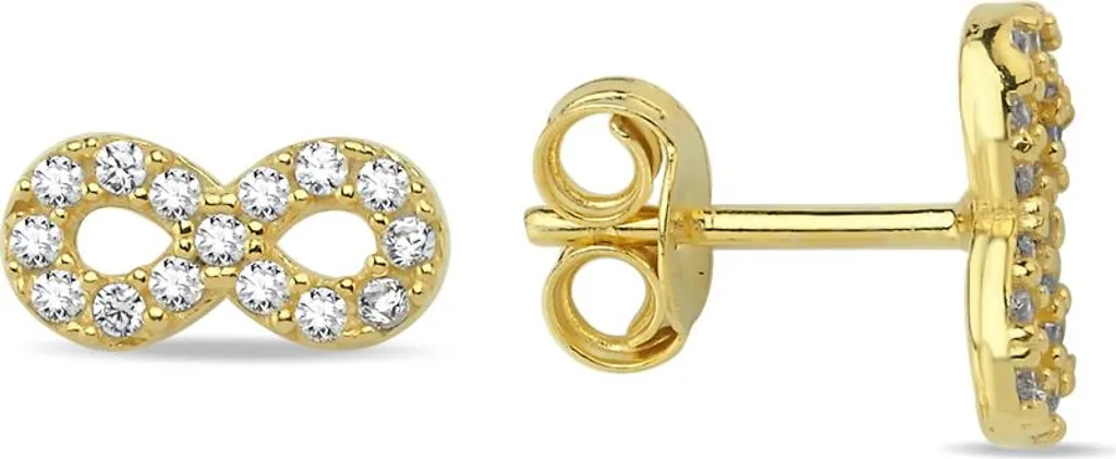 Boucles d'oreilles argent 925 anti-allergie infini plaqué or et zircone