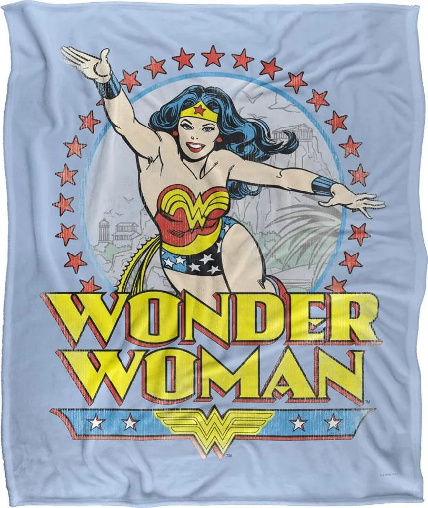 Couverture Polaire Wonder Woman Vintage TV19738 Plaid Doux Coloré
