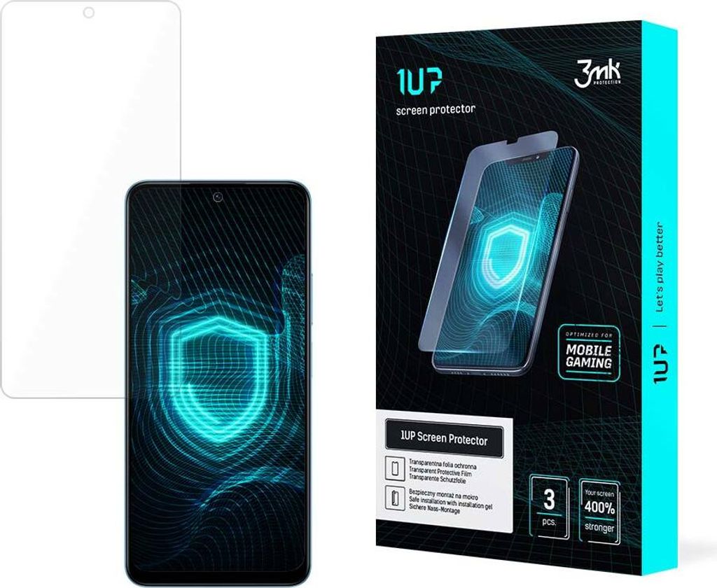 3mk Display Schutzfolie 1UP fr Xiaomi Redmi 12 transparent Gaming (3 Stck)