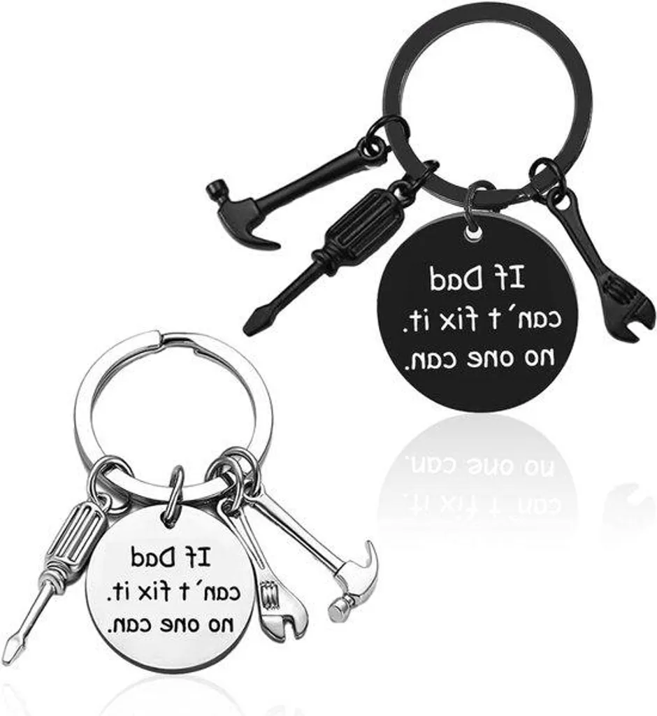 Double porte-clés acier inox 30mm bicolore résistant à la corrosion