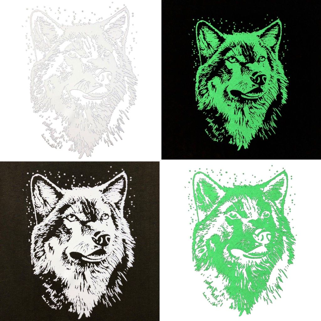 Wolf Glow In The Dark Transferpapier zum Aufbügeln, klein