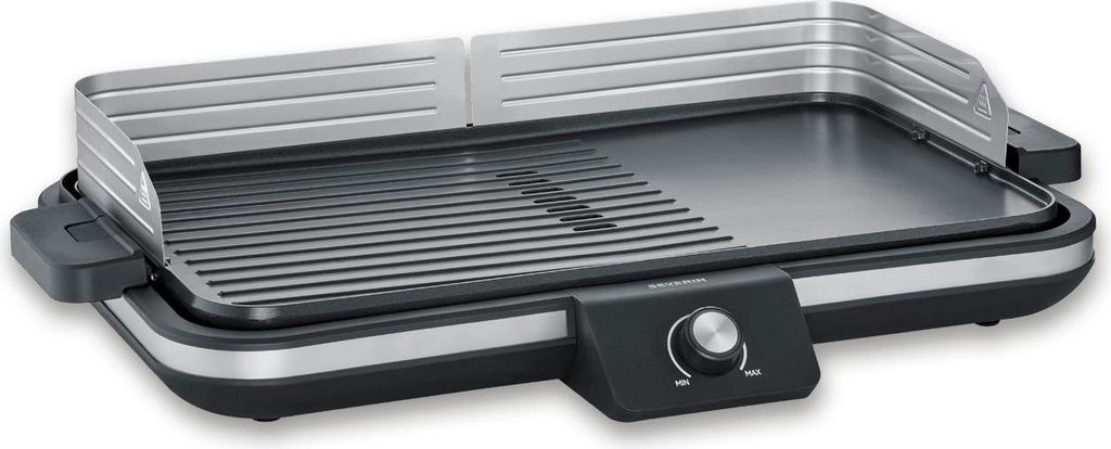 SEVERIN Tischgrill Plancha PG 8564 aus Aluminium, schwarzsilber Tischgrill Trischgrill Elektrisch Elektrogrill Elektischer Grill