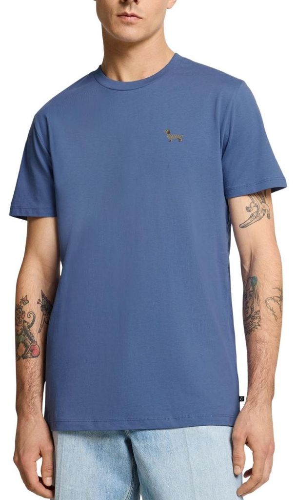 Spreadshirt Dackel Stickerei Männer Premium T-Shirt, S, Taubenblau