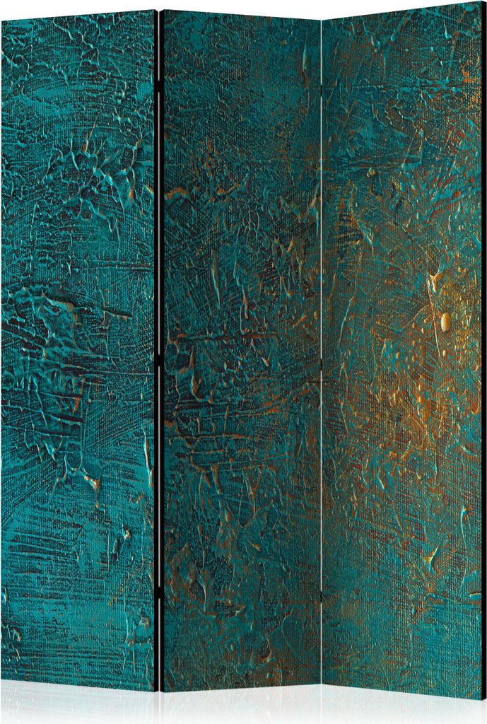 3-teiliger Doppelseitiger Vlies Paravent - Azure Mirror 135x172 cm Muster f-A-0432-z-b