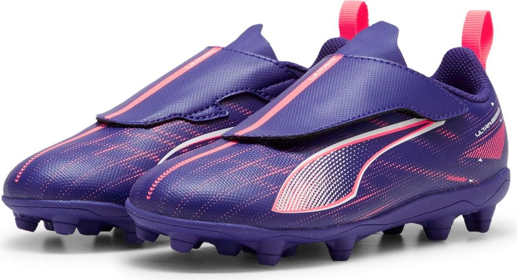 Puma Ultra 5 Play Kinder Fußballschuhe Klettverschluss FG/AG lila/weiß
