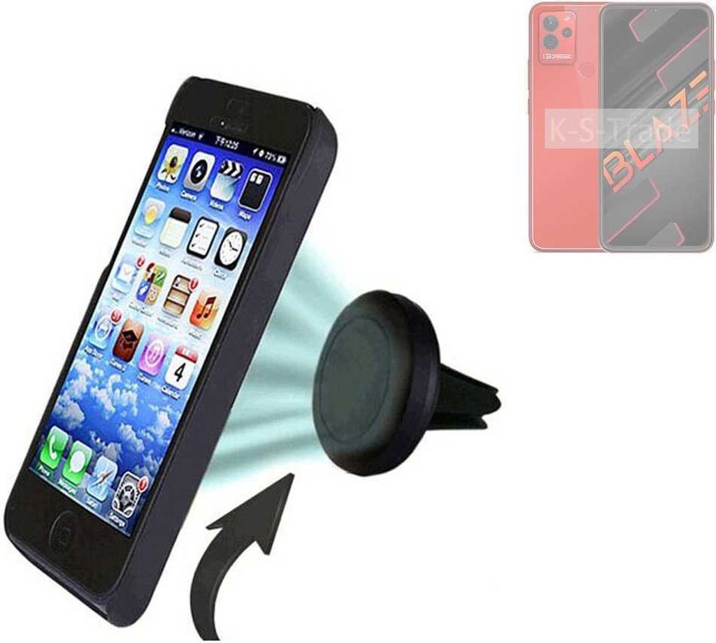 K-S-Trade Kompatibel mit Lava Blaze Auto Handy Halterung KFZ Halter Lüftungsgitterhalterung Air Vent mount Smartphone Halter
