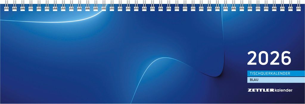 Zettler Tischquerkalender 1W/2S blau 2026 - Wochenkalender Produktbild 