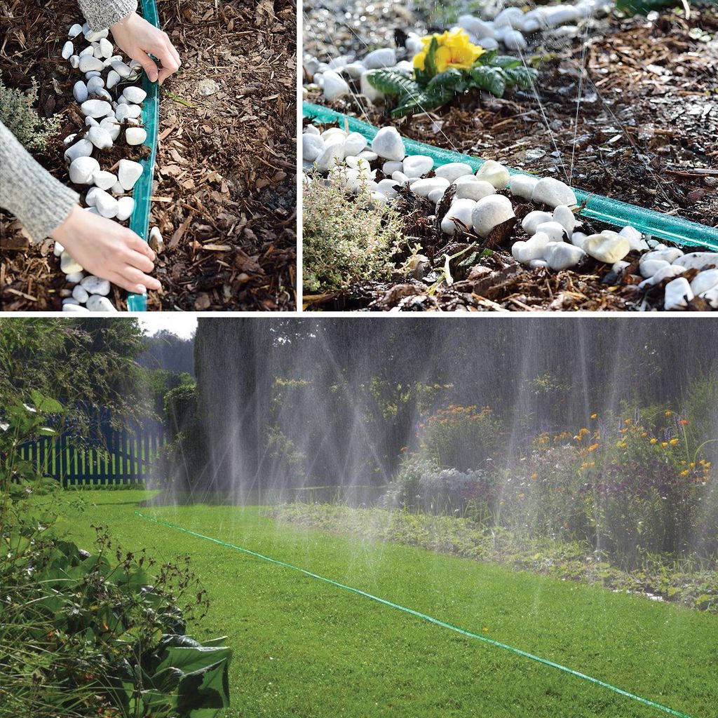 Gartensprühschlauch 3 m - Tropfschlauch für Rasen & Schmaler Garten - Feine Berieselung mit Regeneffekt - UV-beständiger Bewässerungsschlauch 1...
