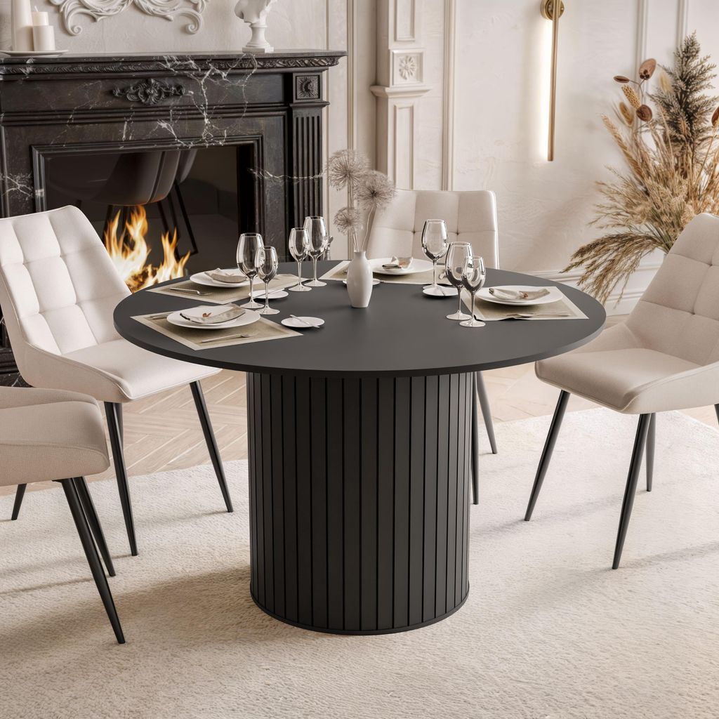 Runder Tisch ELODIE 120 cm schwarz