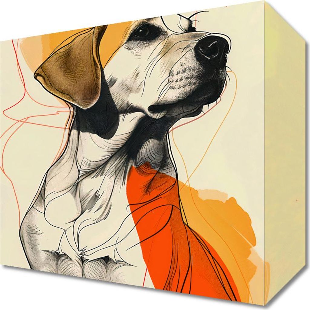 Bild 20x20cm Skizze der Hundefreundlichkeit