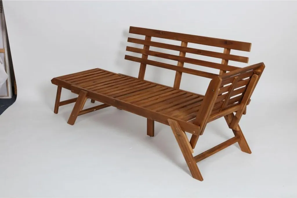 Banc Pliable Acacia 196cm - Solution gain de place pour Jardin - 11