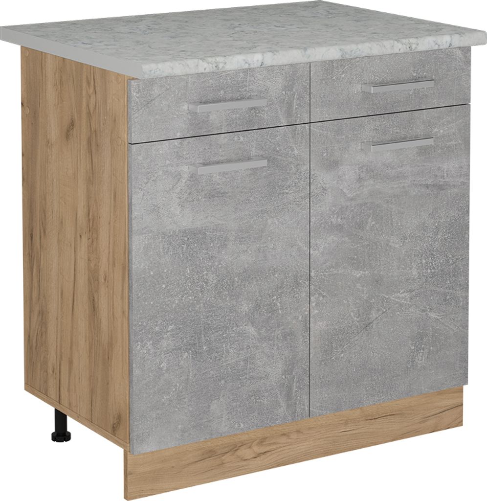 Küchenunterschrank Vicco R-Line Beton 80 cm AP Marmor, Model 54026