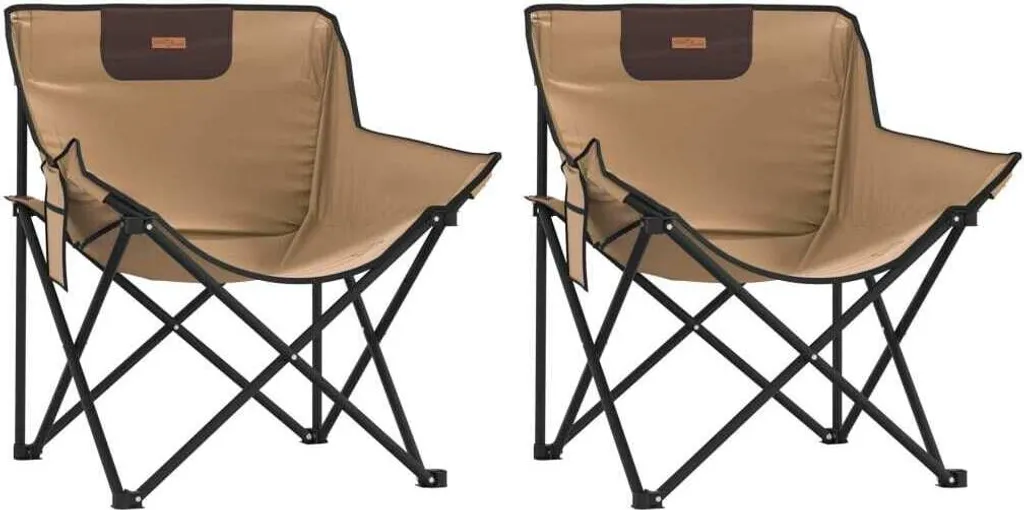 Set 2 Sedie da Campeggio vidaXL Pieghevoli Marrone - Ultra Resistenti