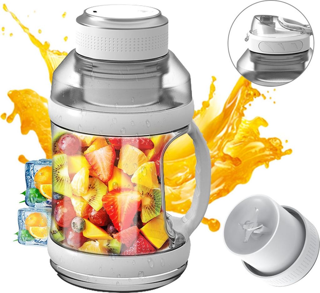 Sportlicher tragbarer Mixer 68 oz USB-aufladbarer Reisemixer für Shakes und Smoothies 18000 U/min BPA-frei Persönliche Größe Kabellos Große Fl...