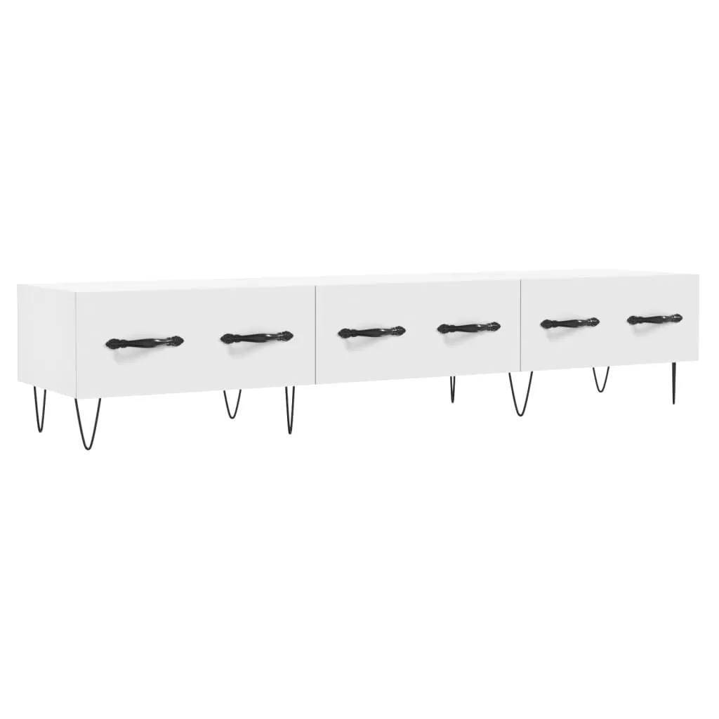Mobile TV SYFAX Bianco Legno Multistrato 150x36x30 cm | Montaggio Rapido