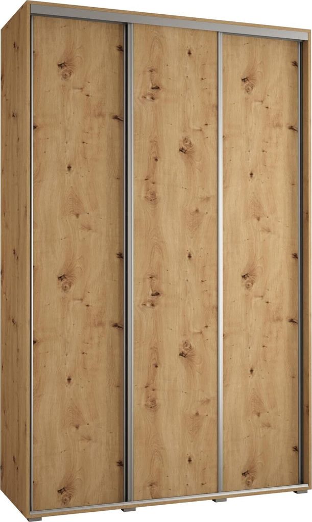 MEBLE KRYSPOL Davos 1 Schrank, drei Türen - 235,2x150x45 cm - Artisan Artisan Silber