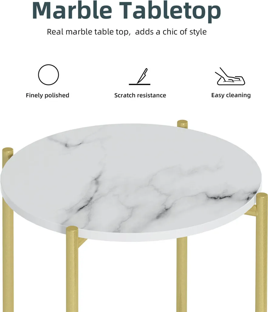 Table Basse Compacte Dorée pour Petit Salon - Gain de Place et Chic - 7