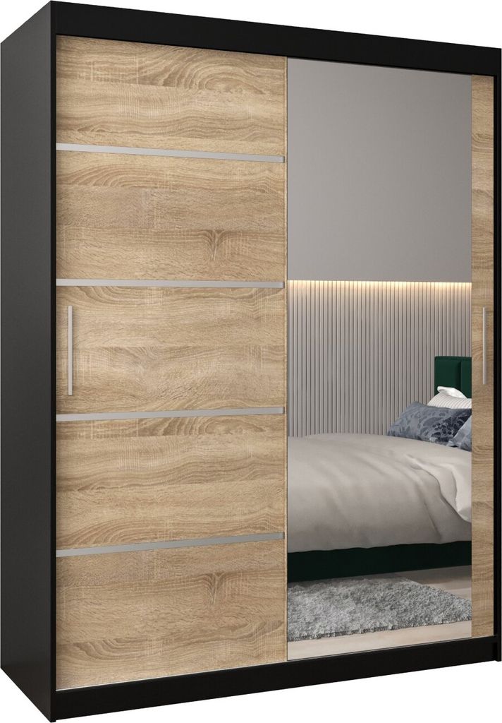 Kleiderschrank, Schiebetürenschrank Schlafzimmer, Schrank mit Spiegel VERONA 2 150 cm