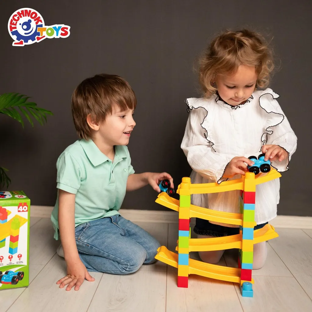 Jeu de construction circuit à billes Technok 40 blocs multicolores - 5