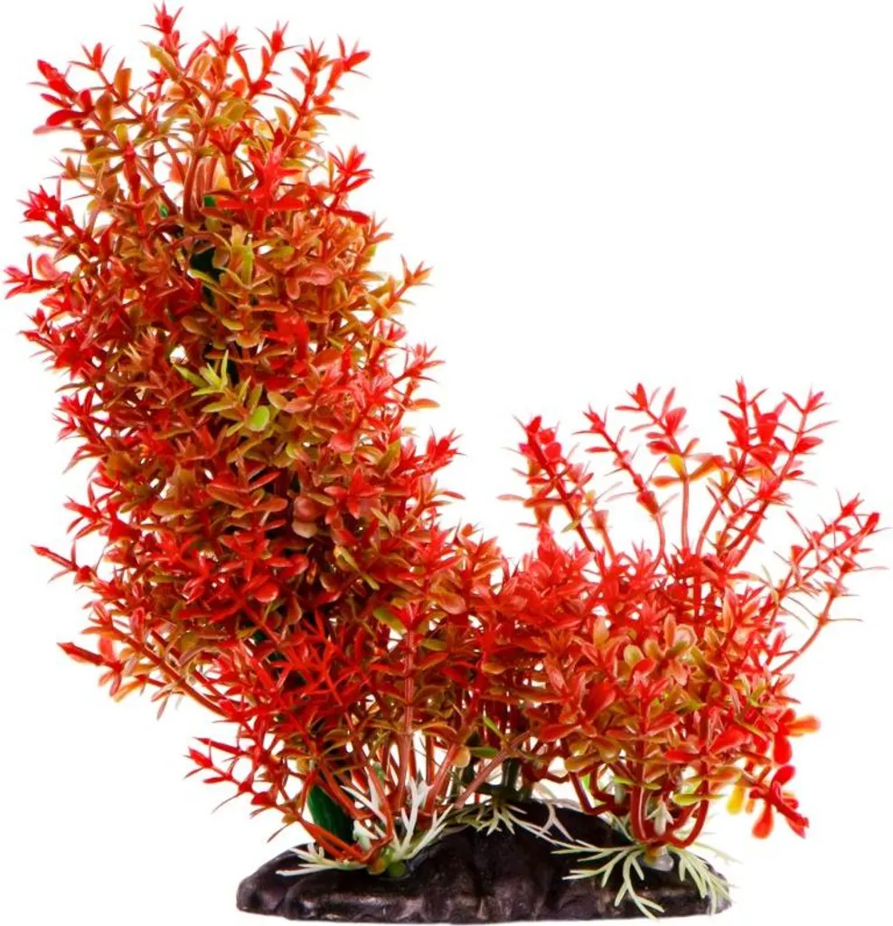 Kruger Meier Red Bush: Pianta Artificiale Rossa per Acquario e Terrario