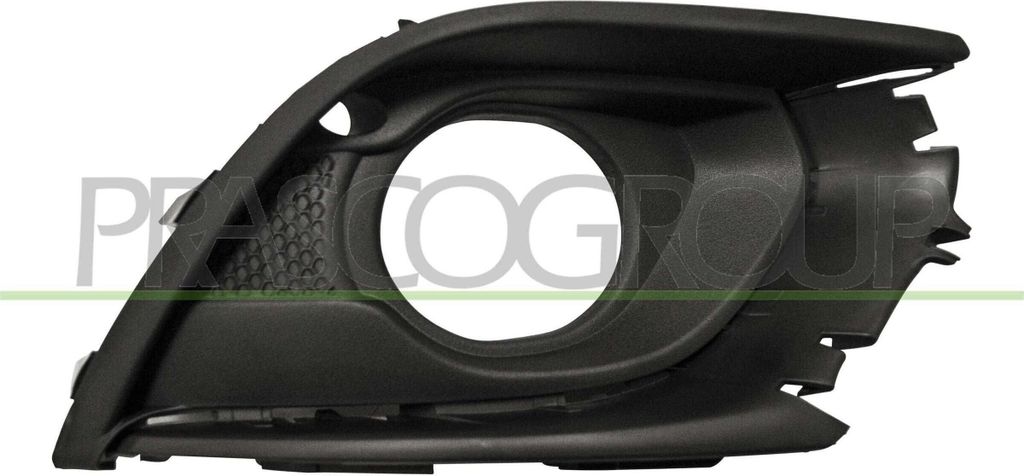 PRASCO Lüftungsgitter Grill Stoßfänger für OPEL Corsa E Schrägheck (X15) mit Loch/Löchern für Nebellampen Schwarz