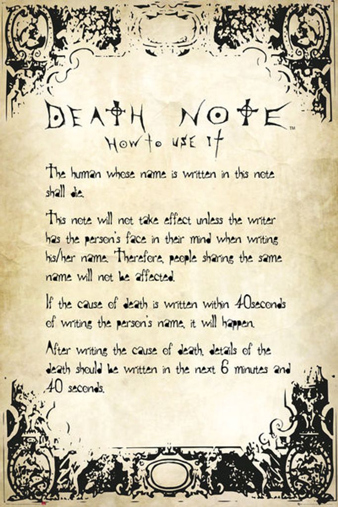 DEATH NOTE - Poster Maxi 91cmx51cm - Rules