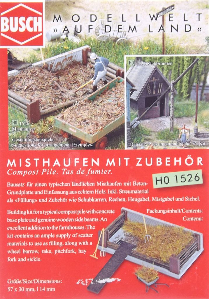 Busch 1526 Modellwelt "Auf dem Land" Misthaufen Spur H0 in