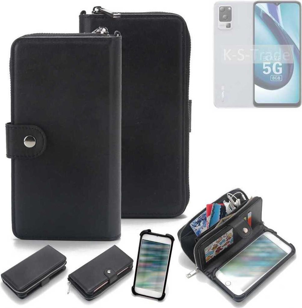 K-S-Trade 2in1 Handyhülle Schutzhülle kompatibel mit Lava Blaze 1X 5G & Portemonnee Cover Handy Hülle Case Etui Geldbörse Wallet Bookstyle Hülle