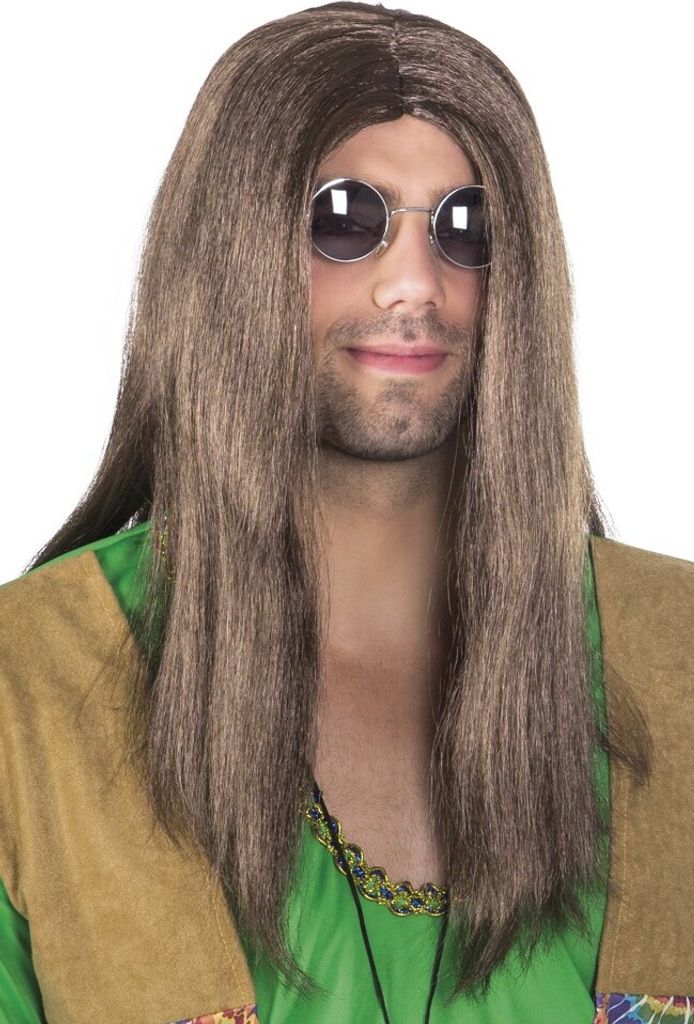 Parochňa John Hippie dlhé vlasy hnedé 70. roky Obrázok produktu 