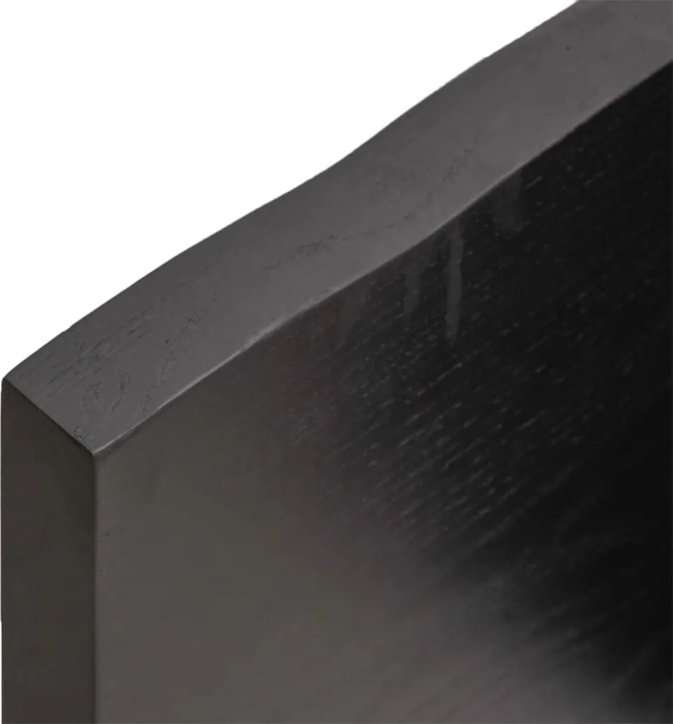 Piano del tavolo marrone scuro 100x50x(2-4)cm in rovere massiccio - 7