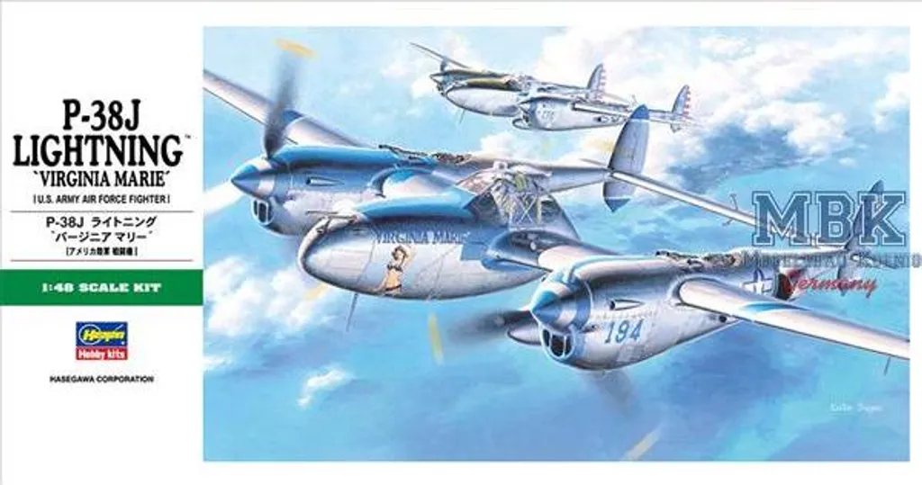 Lockheed P-38J Lightning maquette avion de chasse Hasegawa HAS09101