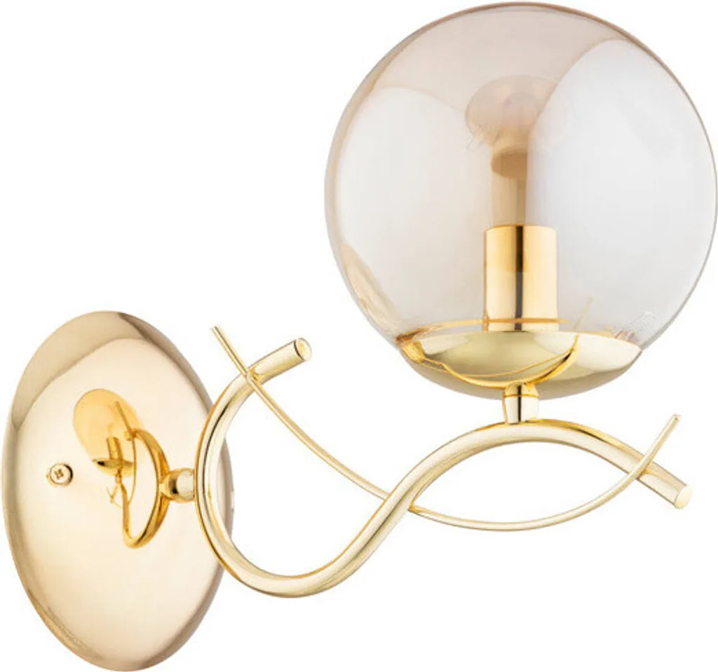 Luminaire intérieur design : applique murale boule verre et or PANDA