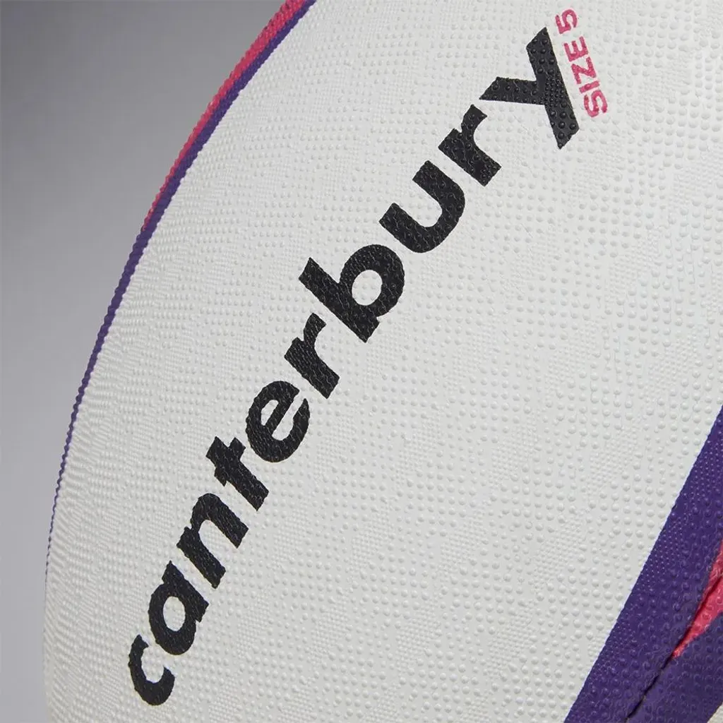 Ballon Rugby Canterbury Mentre Grip Optimal Taille 5 Blanc et Violet - 4