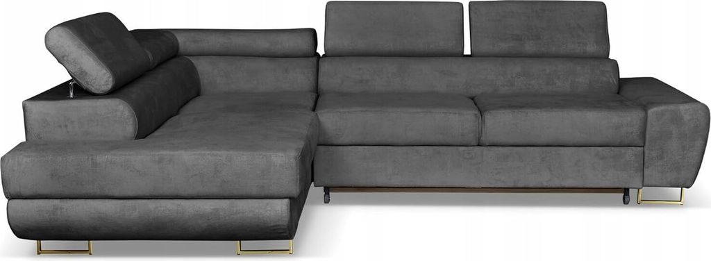 Family Meble Ecksofa Bosso Schlafsofa Freistehendes Ausklappbares Loungesofa Bequemes Ecksofa zum Entspannen Für Wohnzimmer Schlafzimmer (Forte 10)
