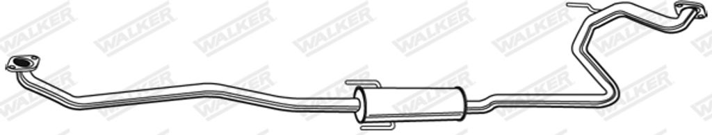 Mittelschalldämpfer von Walker (23373) Dämpfer Abgasanlage Auspufftopf